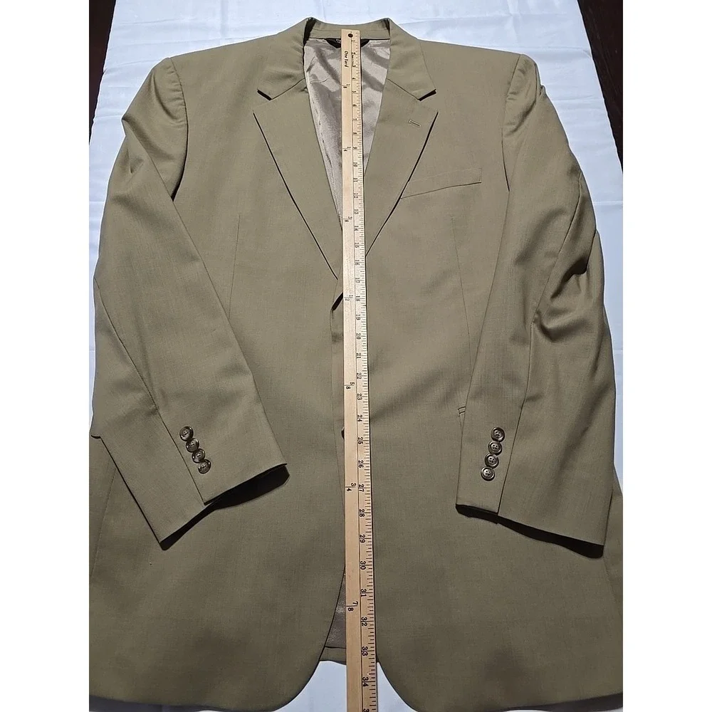 Jos‎ A Bank Mens Sport Coat Blazer Suit Jacket Tan Wool 46L Notch
